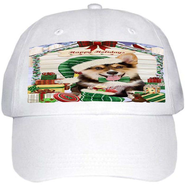 Happy Holidays Christmas Corgi Dog House with Presents Coasters Set of 4 CST51360
