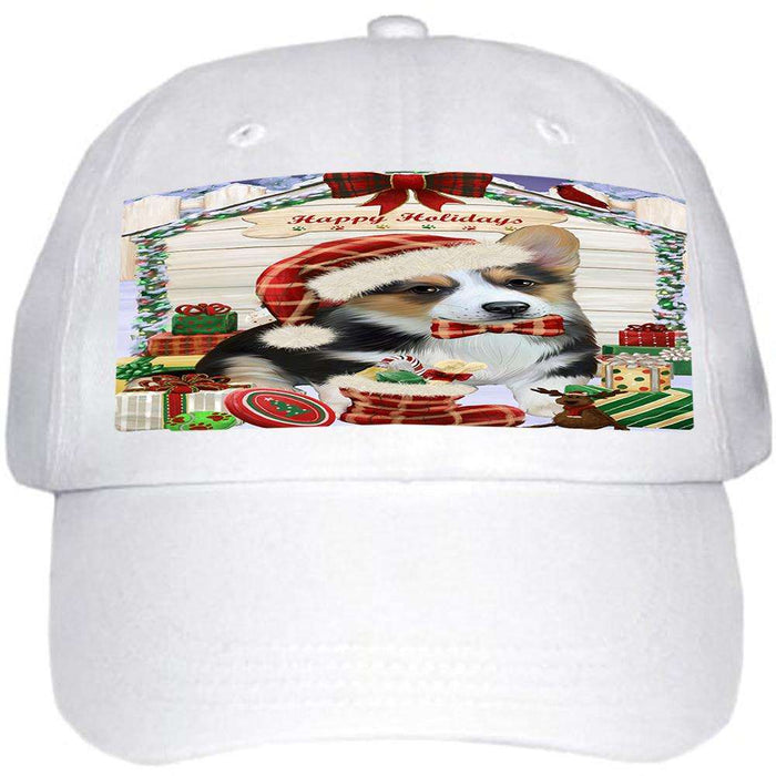 Happy Holidays Christmas Corgi Dog House with Presents Coasters Set of 4 CST51361