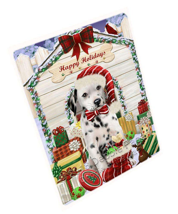 Happy Holidays Christmas Dalmatian Dog House with Presents Large Refrigerator / Dishwasher Magnet RMAG68580