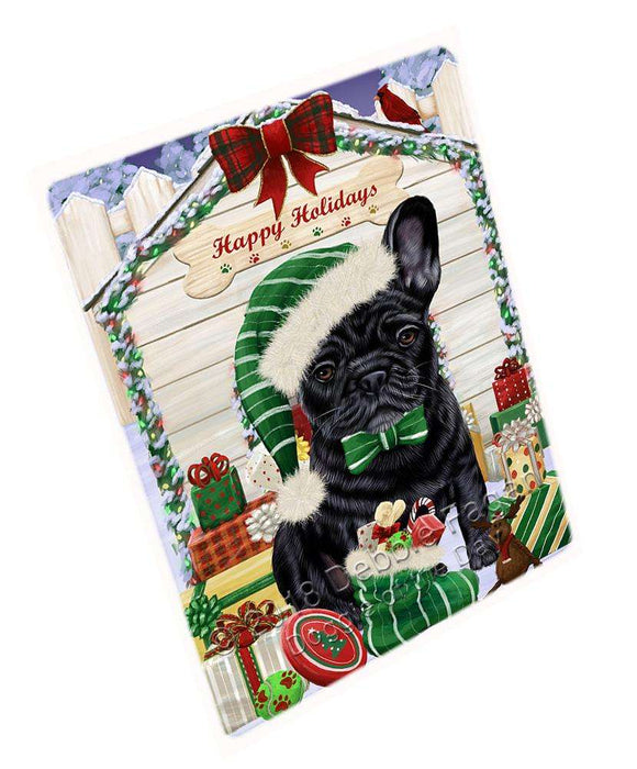 Happy Holidays Christmas French Bulldog House with Presents Cutting Board C58308