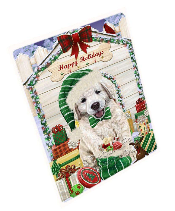 Happy Holidays Christmas Golden Retriever Dog House with Presents Cutting Board C58332