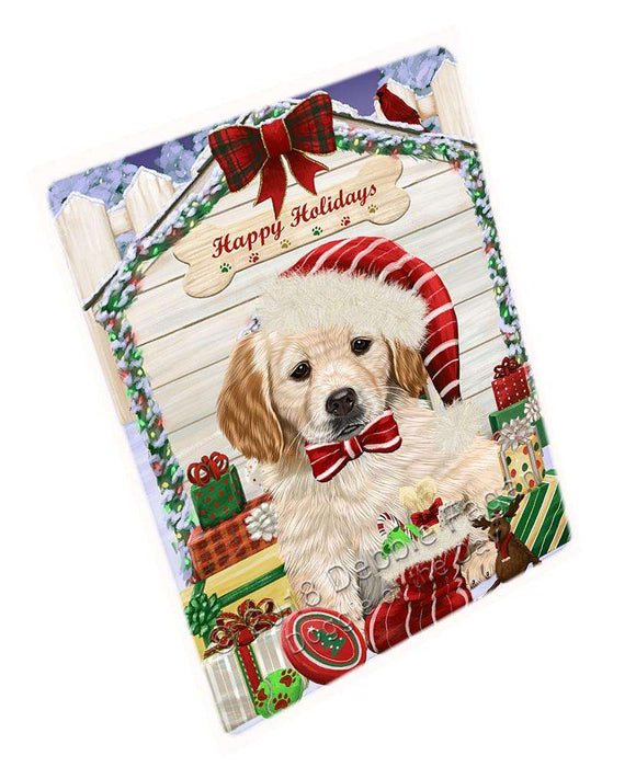 Happy Holidays Christmas Golden Retriever Dog House with Presents Cutting Board C58338