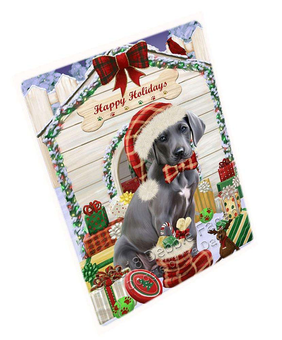 Happy Holidays Christmas Great Dane Dog House with Presents Large Refrigerator / Dishwasher Magnet RMAG68694