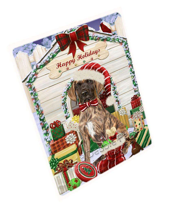 Happy Holidays Christmas Great Dane Dog House with Presents Large Refrigerator / Dishwasher Magnet RMAG68700
