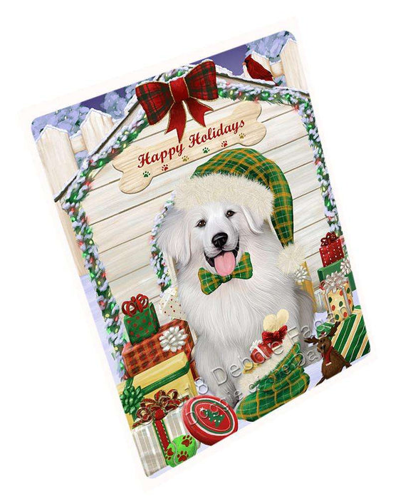 Happy Holidays Christmas Great Pyrenee Dog With Presents Blanket BLNKT90210