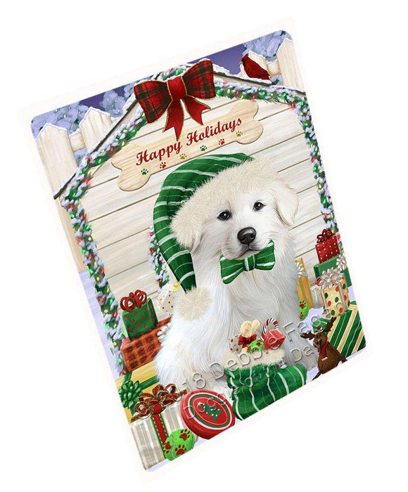 Happy Holidays Christmas Great Pyrenee Dog With Presents Blanket BLNKT90219