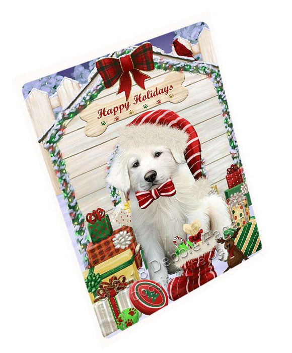 Happy Holidays Christmas Great Pyrenee Dog With Presents Blanket BLNKT90237