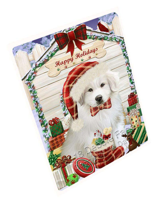 Happy Holidays Christmas Great Pyrenee Dog With Presents Cutting Board C62073