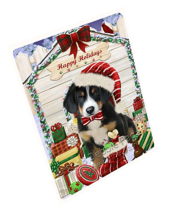 Happy Holidays Christmas Greater Swiss Mountain Dog With Presents Blanket BLNKT90273