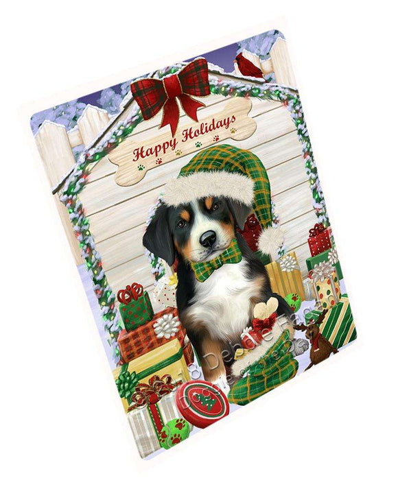 Happy Holidays Christmas Greater Swiss Mountain Dog With Presents Cutting Board C62079