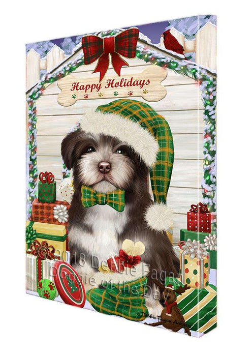 Happy Holidays Christmas Havanese Dog House with Presents Canvas Print Wall Art Décor CVS79577