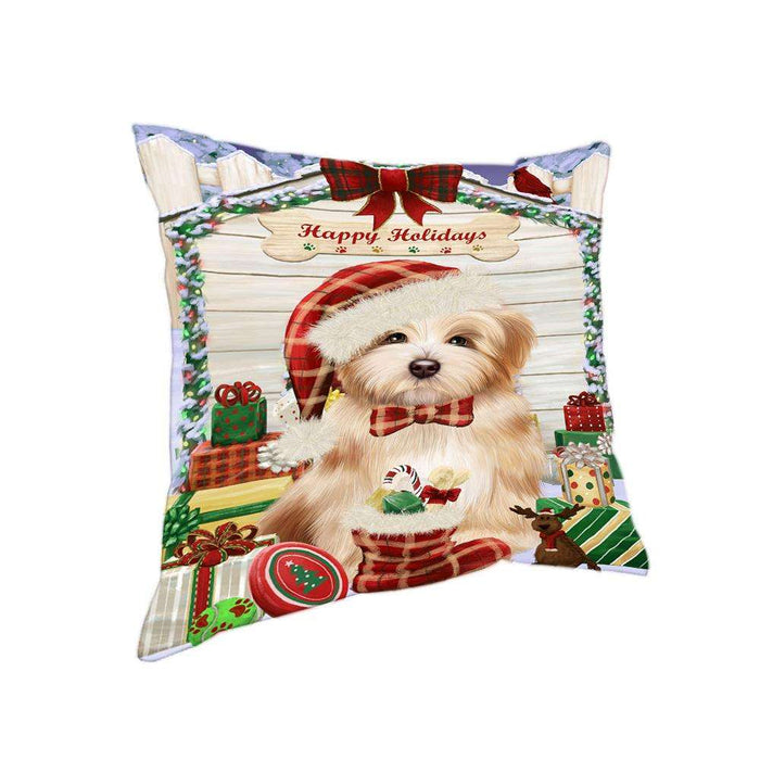 Happy Holidays Christmas Havanese Dog House with Presents Pillow PIL62144