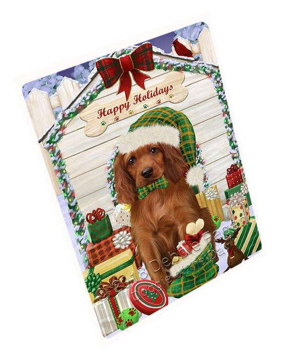 Happy Holidays Christmas Irish Setter Dog With Presents Blanket BLNKT90282