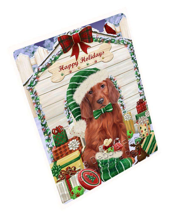 Happy Holidays Christmas Irish Setter Dog With Presents Large Refrigerator / Dishwasher Magnet RMAG76188