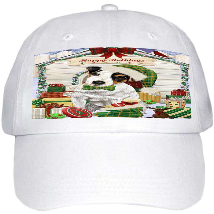 Happy Holidays Christmas Jack Russell Terrier Dog House with Presents Coasters Set of 4 CST51391