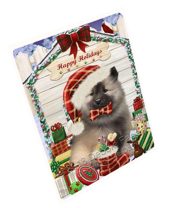 Happy Holidays Christmas Keeshond Dog With Presents Blanket BLNKT90336
