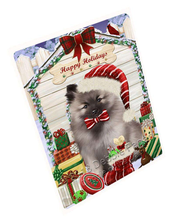 Happy Holidays Christmas Keeshond Dog With Presents Cutting Board C62112