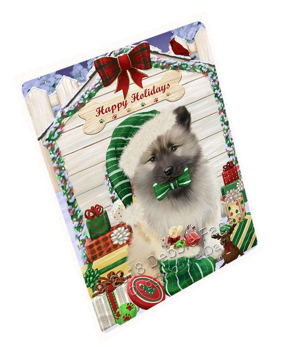 Happy Holidays Christmas Keeshond Dog With Presents Magnet Mini (3.5" x 2") MAG62106