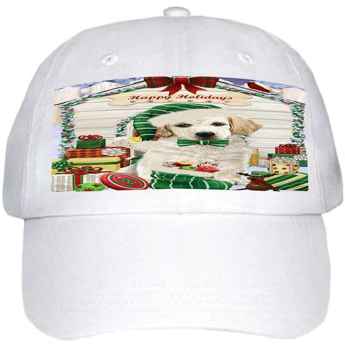 Happy Holidays Christmas Labrador Retriever Dog House with Presents Coasters Set of 4 CST51396