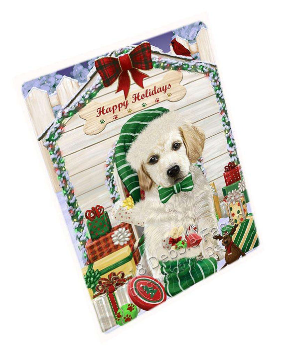 Happy Holidays Christmas Labrador Retriever Dog House with Presents Cutting Board C58380