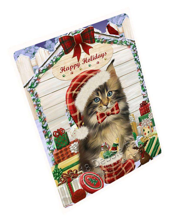 Happy Holidays Christmas Maine Coon Cat With Presents Blanket BLNKT90372