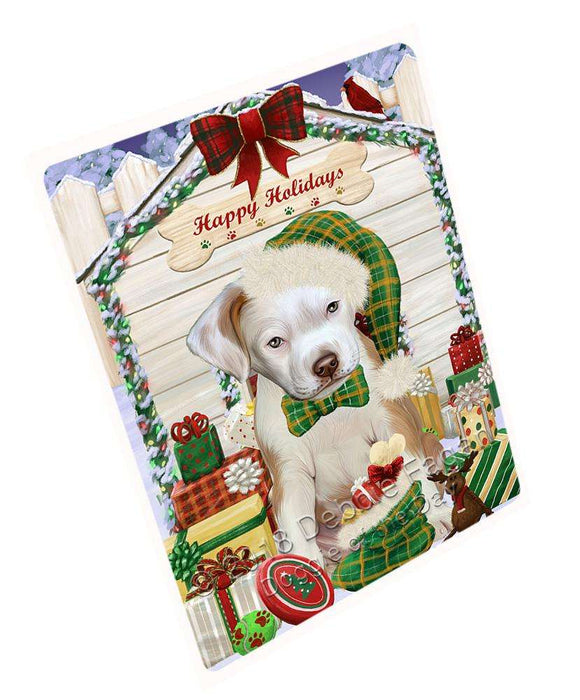 Happy Holidays Christmas Pit Bull Dog House With Presents Cutting Board C60597