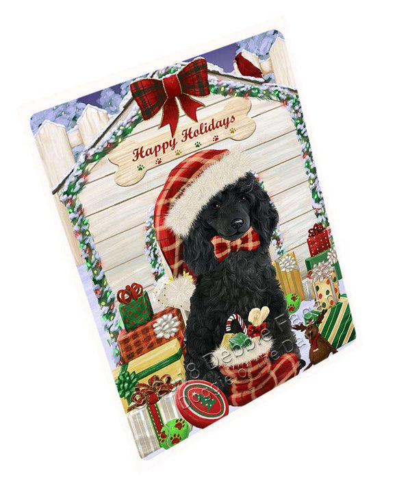 Happy Holidays Christmas Poodle Dog House With Presents Cutting Board C60627