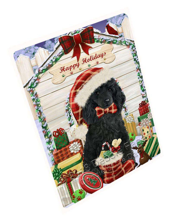 Happy Holidays Christmas Poodle Dog House With Presents Large Refrigerator / Dishwasher Magnet RMAG73254