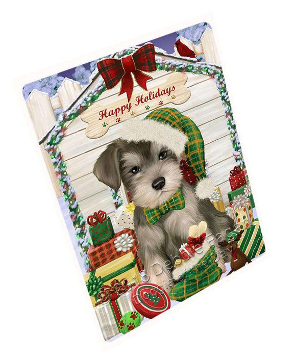 Happy Holidays Christmas Saint Bernard Dog House with Presents Cutting Board C58701