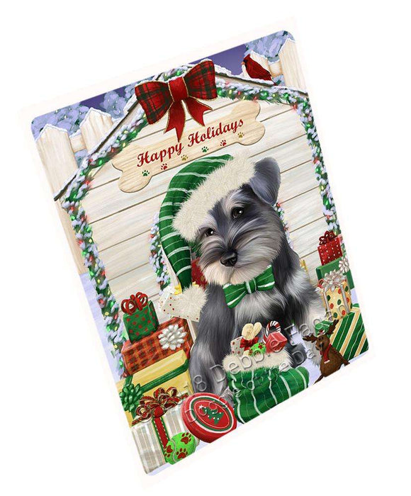 Happy Holidays Christmas Saint Bernard Dog House With Presents Magnet Mini (3.5" x 2") MAG58704