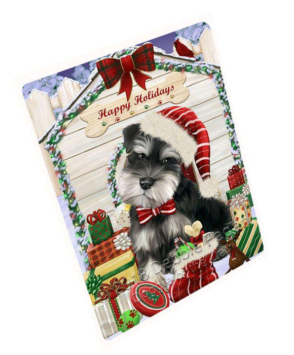 Happy Holidays Christmas Saint Bernard Dog House With Presents Magnet Mini (3.5" x 2") MAG58710