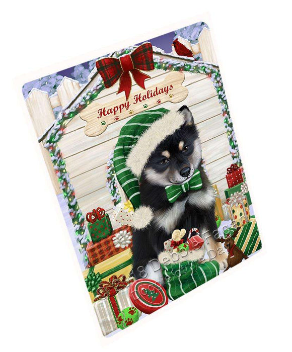 Happy Holidays Christmas Shiba Inu Dog House with Presents Cutting Board C58764