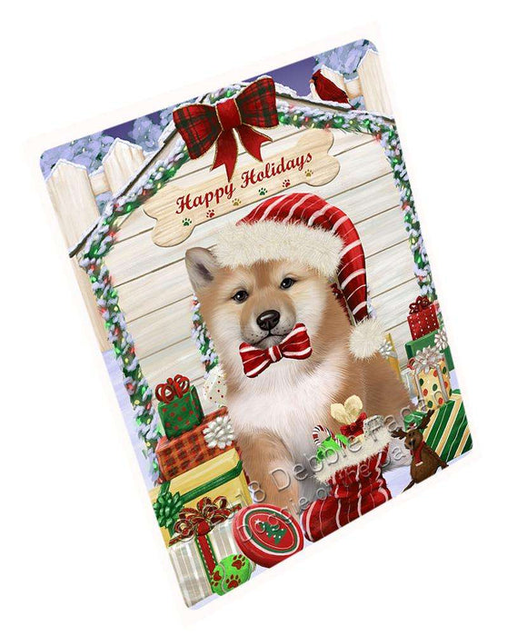 Happy Holidays Christmas Shiba Inu Dog House with Presents Cutting Board C58770