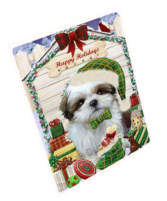 Happy Holidays Christmas Shih Tzu Dog House with Presents Cutting Board C58773