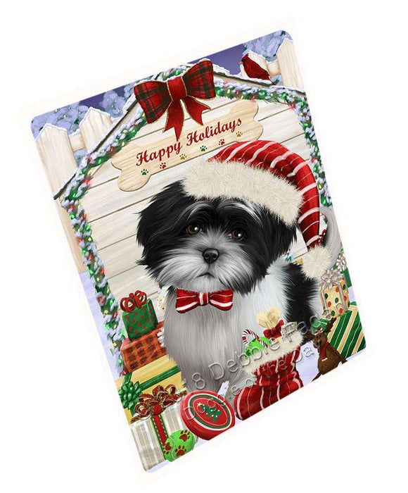 Happy Holidays Christmas Shih Tzu Dog House With Presents Magnet Mini (3.5" x 2") MAG58782