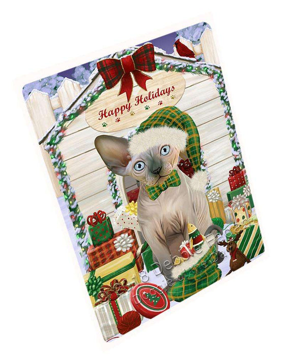 Happy Holidays Christmas Sphynx Cat With Presents Blanket BLNKT90462