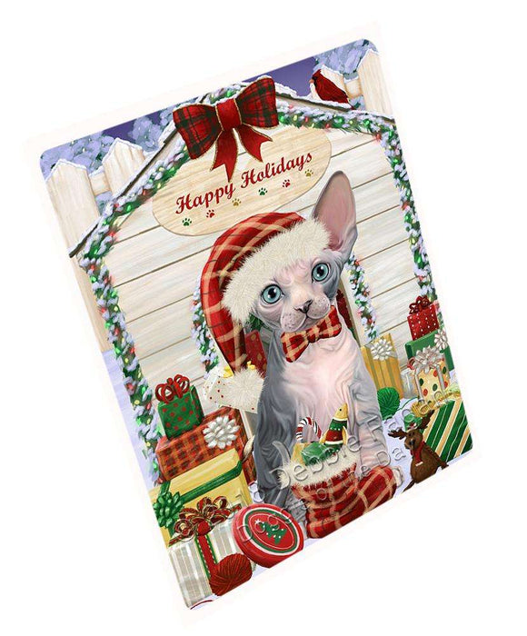 Happy Holidays Christmas Sphynx Cat With Presents Blanket BLNKT90480
