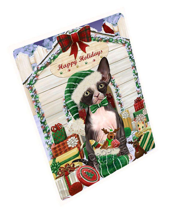 Happy Holidays Christmas Sphynx Cat With Presents Cutting Board C62154