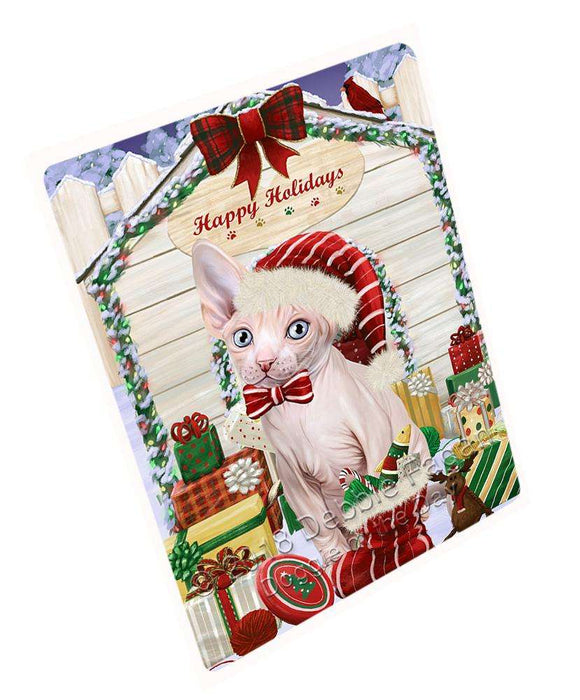 Happy Holidays Christmas Sphynx Cat With Presents Cutting Board C62160