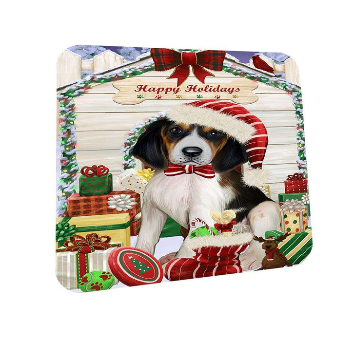 Happy Holidays Christmas Treeing Walker Coonhound Dog House With Presents Coasters Set of 4 CST51482