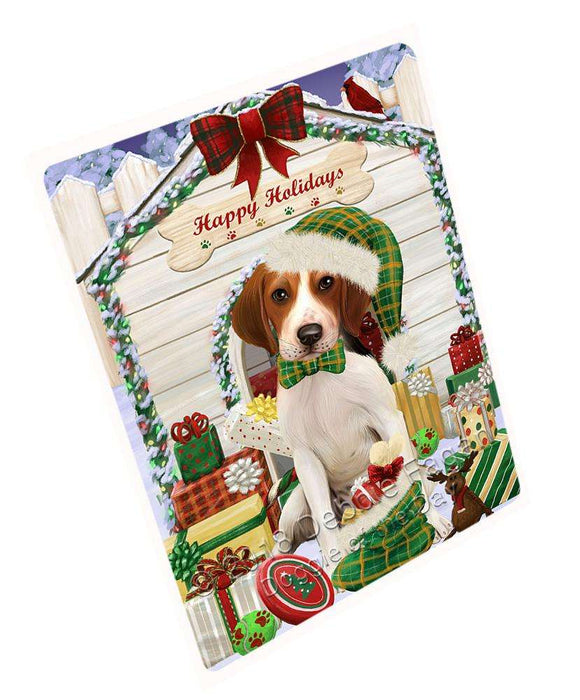 Happy Holidays Christmas Treeing Walker Coonhound Dog House with Presents Cutting Board C58809