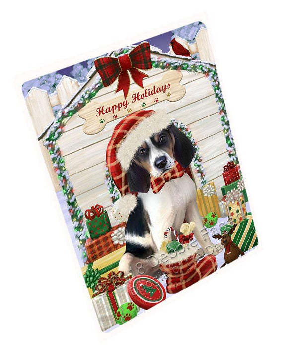 Happy Holidays Christmas Treeing Walker Coonhound Dog House with Presents Cutting Board C58815