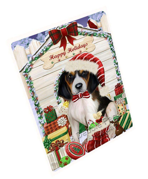 Happy Holidays Christmas Treeing Walker Coonhound Dog House with Presents Cutting Board C58818