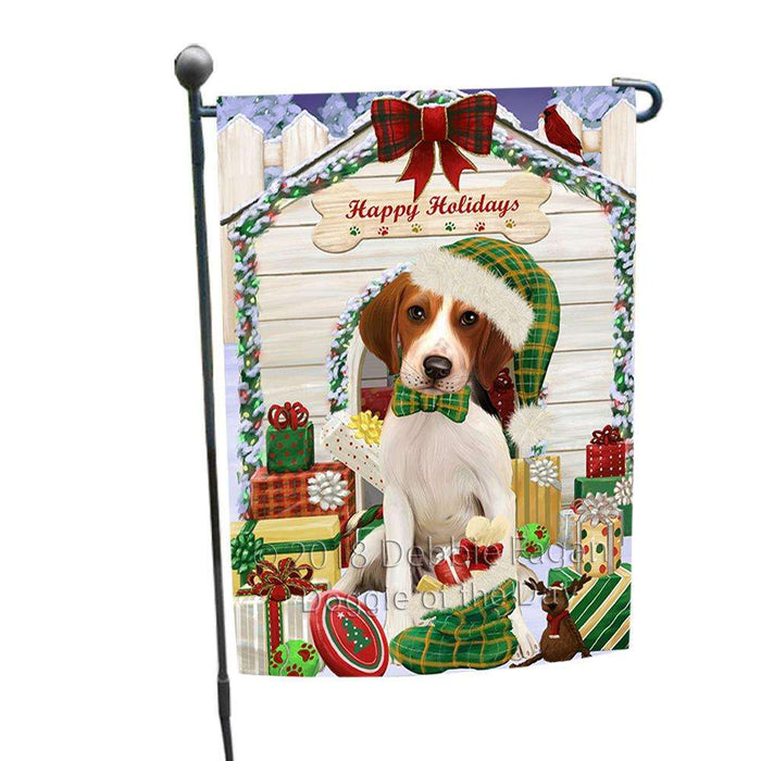 Happy Holidays Christmas Treeing Walker Coonhound Dog House With Presents Garden Flag GFLG51517