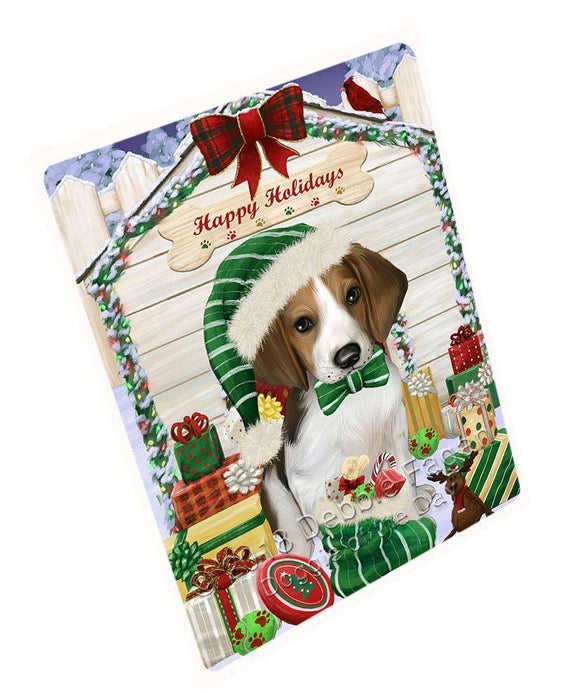 Happy Holidays Christmas Treeing Walker Coonhound Dog House With Presents Magnet Mini (3.5" x 2") MAG58812