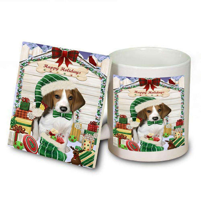 Happy Holidays Christmas Treeing Walker Coonhound Dog House With Presents Mug and Coaster Set MUC51513