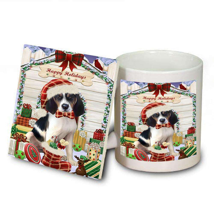 Happy Holidays Christmas Treeing Walker Coonhound Dog House With Presents Mug and Coaster Set MUC51514