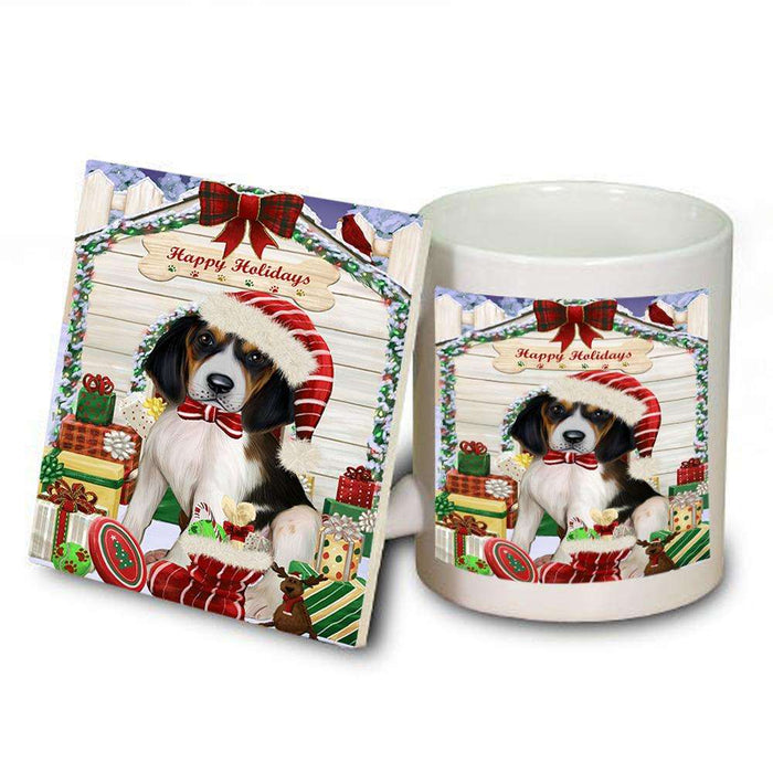 Happy Holidays Christmas Treeing Walker Coonhound Dog House With Presents Mug and Coaster Set MUC51515