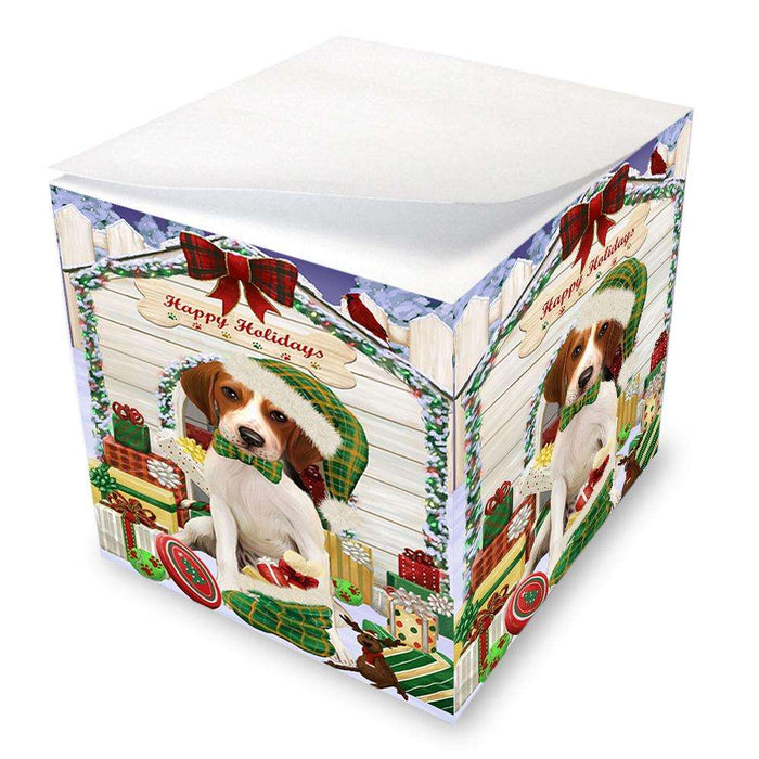 Happy Holidays Christmas Treeing Walker Coonhound Dog House With Presents Note Cube NOC51520