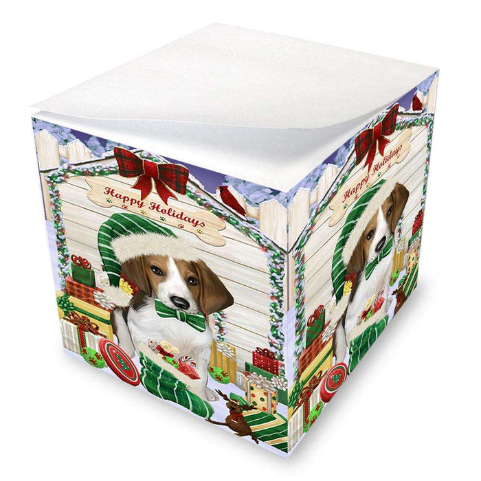 Happy Holidays Christmas Treeing Walker Coonhound Dog House With Presents Note Cube NOC51521